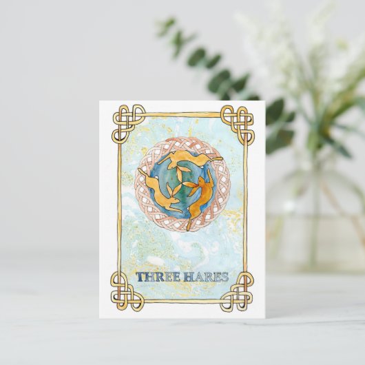 Drie hazen briefkaart (Staand voorkant)