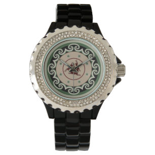 drie hazen motief gekoppeld aan in elkaar grijpend horloge