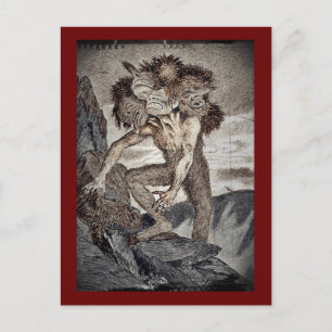 Drie Headed Monster Briefkaart