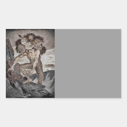 Drie Headed Monster Rechthoekige Sticker (Voorkant)