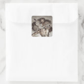 Drie Headed Monster Vierkante Sticker (Tas)