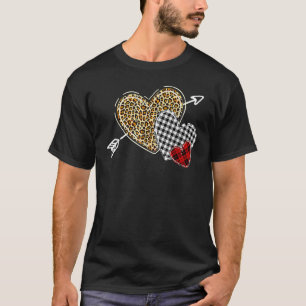 Drie Heart Leopard Buffalo Pset Arrow Love valen T-shirt