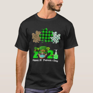 Drie Heart Shamrocks Leopard Pset St Patrick's D T-shirt