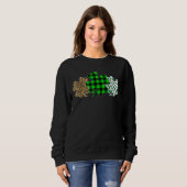 Drie Heart Shamrocks Leopard Pset St Patrick's D Trui (Voorkant volledig)