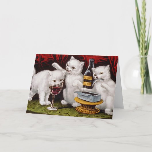 Drie heel Katjes Feestdagen Kaart (Voorkant)