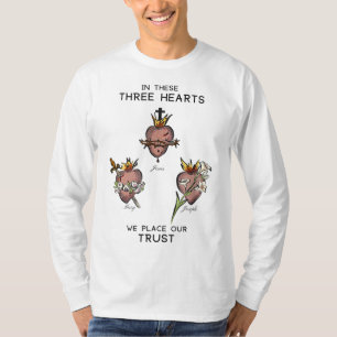 Drie heilige harten van Jezus Mary Joseph, JMJ, Ca T-shirt