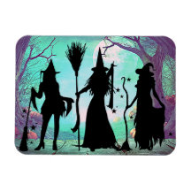 Drie heks Halloween Flexible 3"x4"-magneet