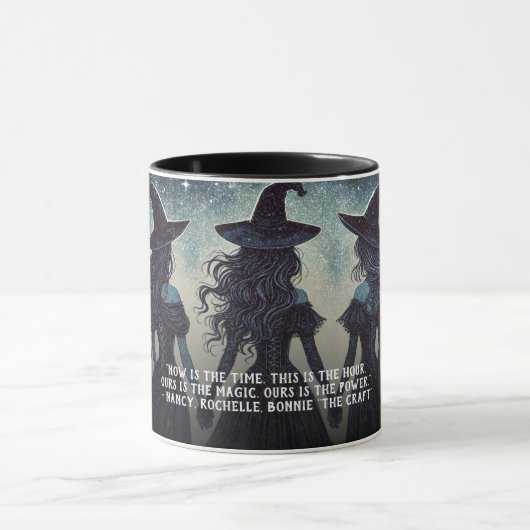 Drie Heksen bij Nacht Sterren Halloween Mok (Midden)