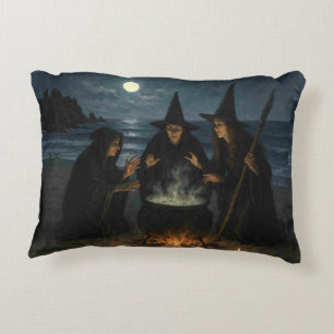 Drie Heksen Brouwen Ketel Volle Maan Strand Accent Kussen