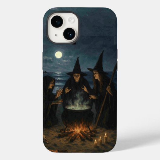 Drie Heksen Brouwen Ketel Volle Maan Strand Case-Mate iPhone Case (Achterkant)