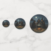 Drie Heksen Brouwen Ketel Volle Maan Strand Confetti (Voorkanten)