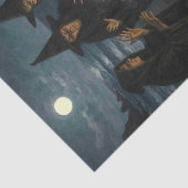 Drie heksen brouwen ketel Volle maan strand Tissuepapier (Detail)