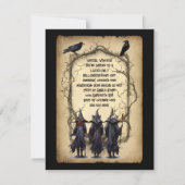 Drie heksen en twig Lijst Halloween Kaart (Voorkant)