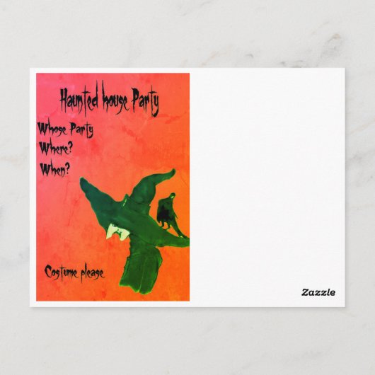 Drie Heksen Kunst Feest Uitnodiging Halloween (Achterkant)