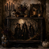 Drie Heksen Maneschijn Gotisch Bos Halloween Kunst Tissuepapier