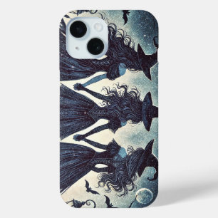 Drie Heksen op een Sterrennacht Halloween  iPhone 15 Case