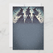 Drie heksen op nacht sterrenfeest Halloween Kaart (Achterkant)