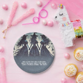 Drie heksen op nacht sterrenfeest Halloween Papieren Bordje (Feest)