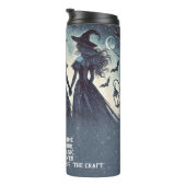 Drie heksen op nacht sterrenfeest Halloween Thermosbeker (Geroteerd rechts)