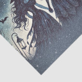 Drie heksen op nacht sterrenfeest Halloween Tissuepapier (Detail)