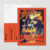 Drie Heksen Party Uitnodiging Halloween (Voorkant / Achterkant)