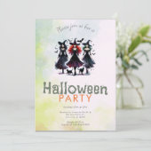 Drie heksen zwarte katten vleermuizen Halloween Pa Kaart (Staand voorkant)