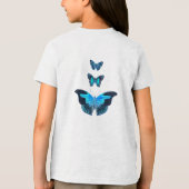 Drie heldere blauwe vintage vlindertjes T-shirt (Achterkant)