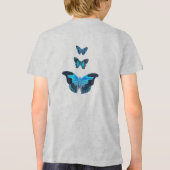 Drie heldere blauwe vintage vlindertjes T-shirt (Achterkant)