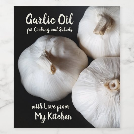 Drie Hele handschoenen Witte knoflook-etiketten Wijn Etiket (Enkel label)