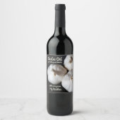 Drie Hele handschoenen Witte knoflook-etiketten Wijn Etiket (Voorkant)