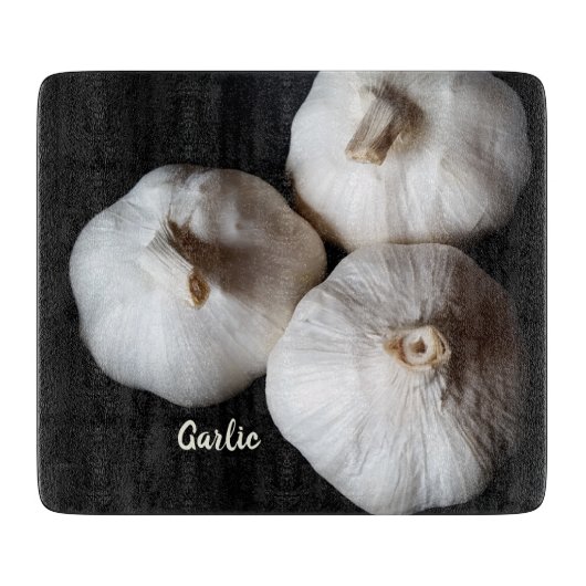 Drie Hele Kruidnagels Witte Knoflook Snijplank (Voorkant)