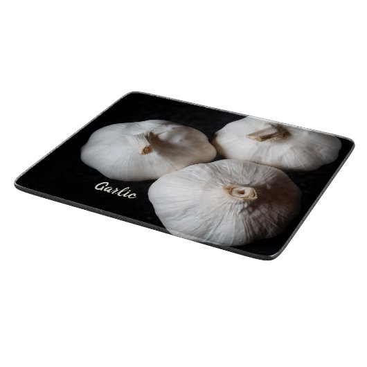 Drie Hele Kruidnagels Witte Knoflook Snijplank (Hoek)