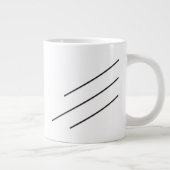 Drie hellende zwarte lijnen grote koffiekop (Rechts)