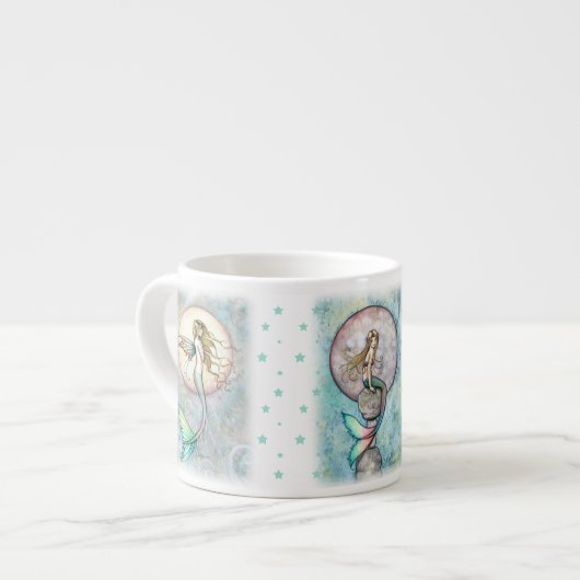 Drie Hemelse Zeemeerminnen Cappuccino Kopje Espresso Kop (Links)