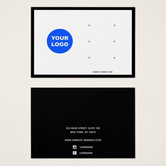 Drie hendels toevoegen Logo met juwelenweergave Visitekaartje (Voorkant /achterkant)