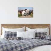 Drie hengstenpaarden (door Rosa Bonheur) Canvas Afdruk (Insitu (Slaapkamer))