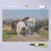 Drie hengstenpaarden (door Rosa Bonheur) Tissuepapier (Craft)