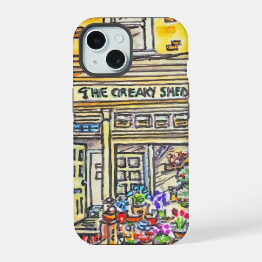 Drie herenhuizen iPhone 15 case (Achterkant)