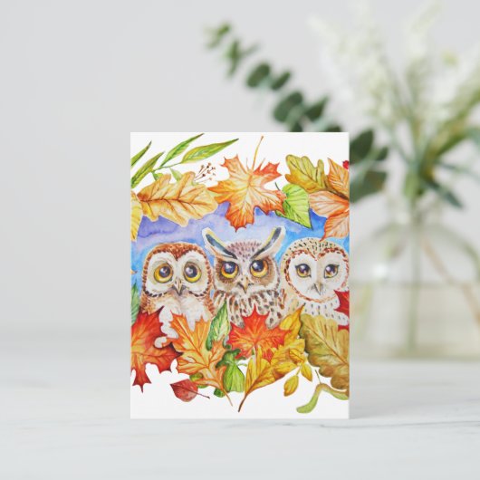 drie herfst briefkaart (Staand voorkant)