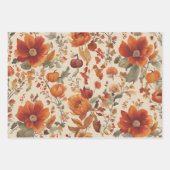 Drie herfstbloemen Prints Inpakpapier Vel (Voorkant)