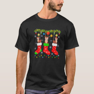 Drie Herten in Xmas Sock Grappig Lelijk Kerstzweet T-shirt