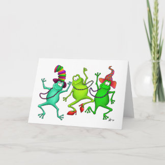 Drie het dansen Kikkers Kaart