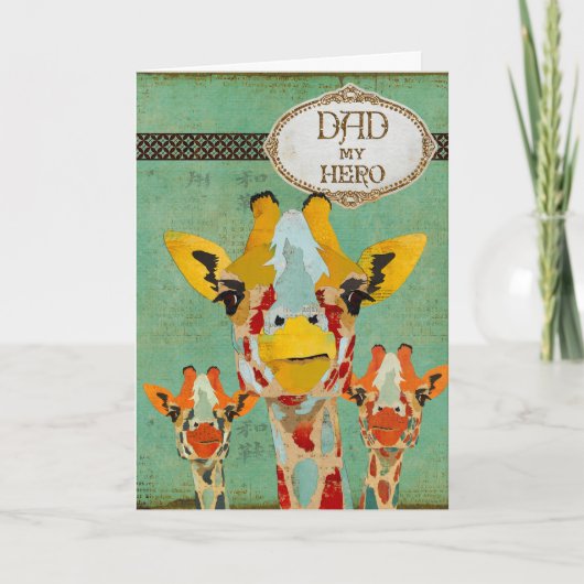 Drie het gluren de Kaart van Vaderdag van Giraffes (Voorkant)