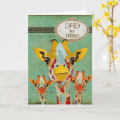 Drie het gluren de Kaart van Vaderdag van Giraffes (Gele Bloem)