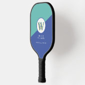 Drie het Initiaal van Lagen W (editable) Blauw 2-t Pickleball Paddle (Links)