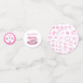 Drie Het is tijd voor thee 3e verjaardagsuitnodigi Confetti (Achterkanten)