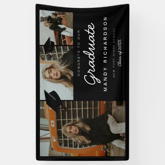 Drie het Klantenbonnen van de Foto aan de Afstuder Spandoek (Verticaal)