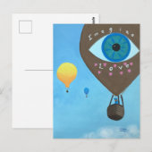 Drie heteluchtballonnen verbeelden Briefkaarten va (Voorkant / Achterkant)
