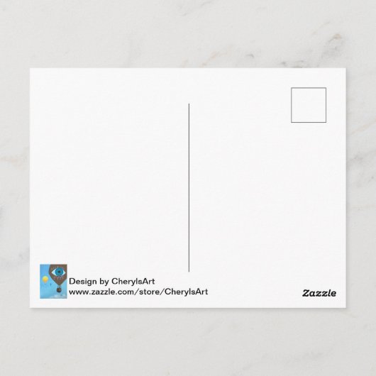 Drie heteluchtballonnen verbeelden Briefkaarten va (Achterkant)