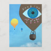 Drie heteluchtballonnen verbeelden Briefkaarten va (Voorkant)